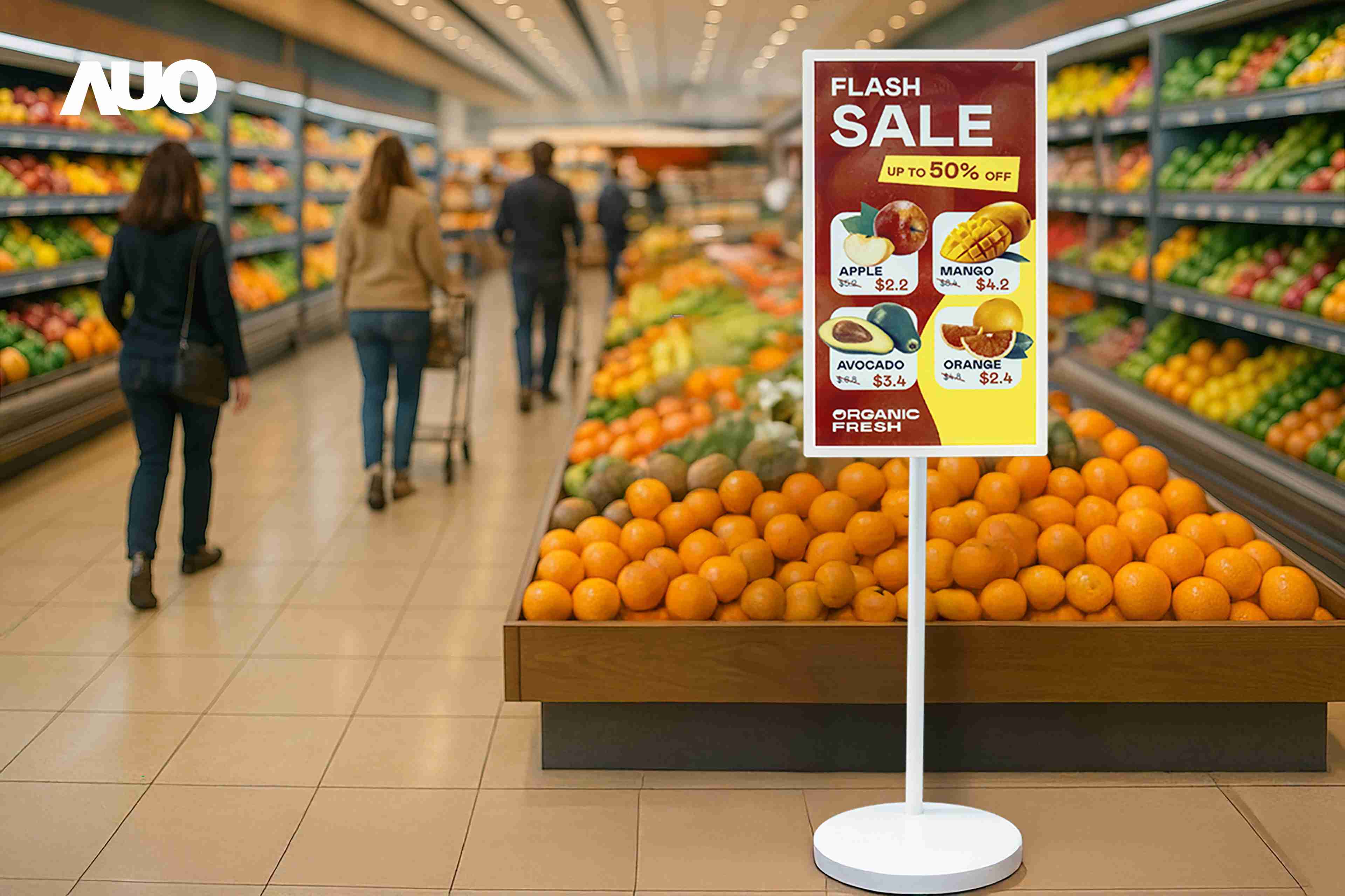 达擎首亮相低功耗、、全彩的〝aecoPost电子纸解决方案〞，，，仅在更新画面时需要微量的电力驱动，，，，无需布建电线的便捷设计，，，，使其可灵活应用、、随意置放，，，并可透过云端或行动装置app，，，，轻松管理及排程广告内容，，，晋升店头营销利器。。。。